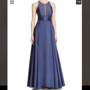 Aidan Mattox Deep Illusion Ball Gown